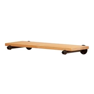 Wooden Floating Wall Shelf with Black Brackets